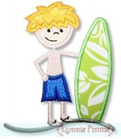 Surfer Boy Applique 4x4 5x7