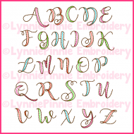 2 Color Ribbon Triple Run Embroidery Font -- 4 sizes + BX