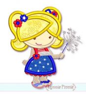 Sparkler Cutie Girl Applique 4x4 5x7 6x10 SVG