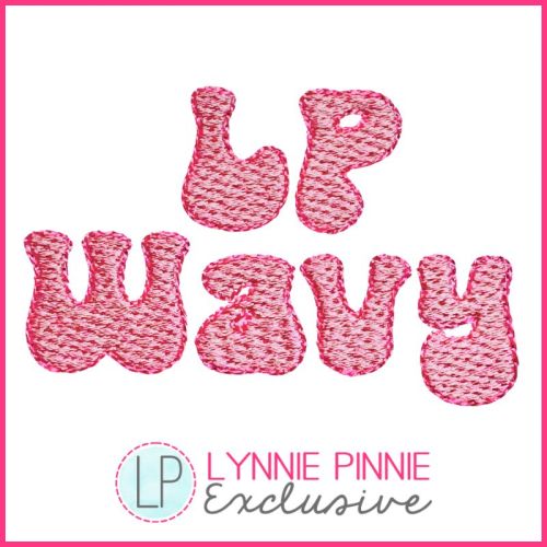 Wavy Pattern Fill Stitch Font Font DIGITAL Embroidery Machine File -- 5 sizes + Native BX Embroidery Font Scalable