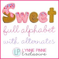 Sprinkles Applique Ice Cream Style Font Font DIGITAL Embroidery Machine File -- 4 sizes + Native BX Embroidery Font Scalable