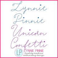 Unicorn Confetti Bean Stitch Font DIGITAL Embroidery Machine File -- 6 sizes + Native BX Embroidery Font Scalable