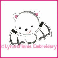 Bat Cutie Colorwork Sketch Embroidery Design 4x4 5x7 6x10