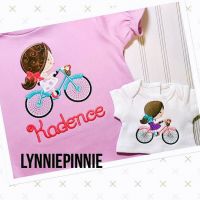 Spring Bicycle Cutie Girl Filled Embroidery Design 3x3 4x4 - Lynnie ...