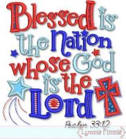 Blessed Nation Psalm 33:12 Applique 4x4 5x7 6x10 7x11 SVG