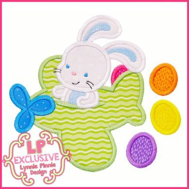 Easter Bunny in Plane Applique 4x4 5x7 6x10