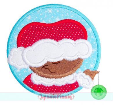 Mischievous Christmas Bear Circle Applique 4x4 5x7 6x10 7x11 SVG