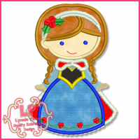 Christmas Princess 7 Applique 4x4 5x7 6x10 SVG