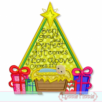 Christmas Tree with James 1:17 Applique 5x7 6x10 7x11