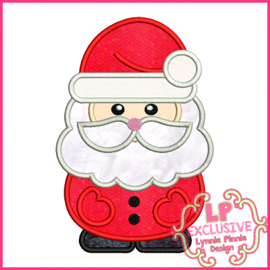 Chunky Santa Applique 4x4 5x7 6x10 SVG