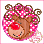 Circle Frame Reindeer Girl 4x4 5x7 6x10 7x11 SVG