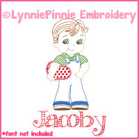 Vintage Valentine Boy Colorwork Sketch Embroidery Design 4x4 5x7 6x10