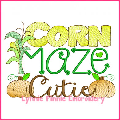 Corn Maze Cutie Filled Embroidery 4x4 5x7 6x10 7x11