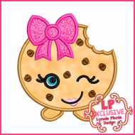 Cutie Kawaii Chocolate Chip Cookie Applique 4x4 5x7 6x10 7x11 SVG
