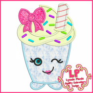 Cutie Kawaii Milkshake Applique 4x4 5x7 6x10 7x11 SVG