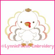 Turkey Colorwork Sketch Embroidery Design 4x4 5x7 6x10