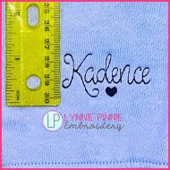 Arielle Tiny Script Font DIGITAL Embroidery Machine File -- 4 sizes + Native BX Embroidery Font Scalable