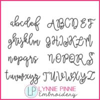 Ribbon Script Swirly Stitch Font DIGITAL Embroidery Machine File -- 5 ...