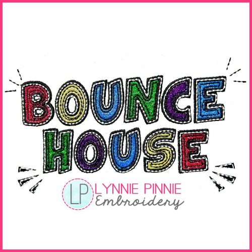 Bounce House Satin Applique Font DIGITAL Embroidery Machine File -- 6 sizes + Native BX Embroidery Font Scalable