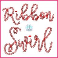 Ribbon Script Swirly Stitch Font DIGITAL Embroidery Machine File -- 5 sizes + Native BX Embroidery Font Scalable