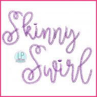 Ribbon Script Skinny Swirly Stitch Font DIGITAL Embroidery Machine File -- 5 sizes + Native BX Embroidery Font Scalable