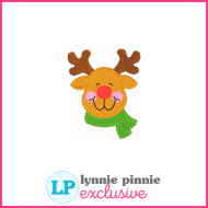 Reindeer with Scarf Mini Fill Stitch Christmas Embroidery Design File 4x4
