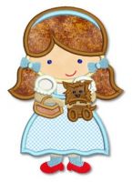 Cutie Dorothy with Toto Applique 4x4 5x7 6x10 7x11 SVG