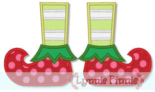 Elf Boots Applique 4x4 5x7 6x10