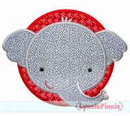 Elephant Circle Applique 4x4 5x7 6x10 7x11 SVG