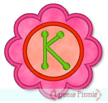 Applique Flower Font 2 4x4 5x7