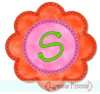 Applique Flower Font 2 Deco Edge 4x4 5x7