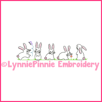 ColorWork Simple Bunnies Machine Embroidery Design File 4x4 5x7 6x10