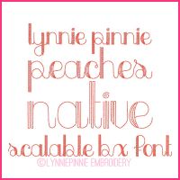 Peaches N Cream Stitchy Font Lowercase DIGITAL Embroidery Machine File -- 3 sizes + Native BX Embroidery Font Scalable