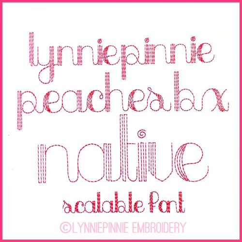 Peaches N Cream Small Bean Stitch Font Lowercase DIGITAL Embroidery Machine File -- 3 sizes + Native BX Embroidery Font Scalable
