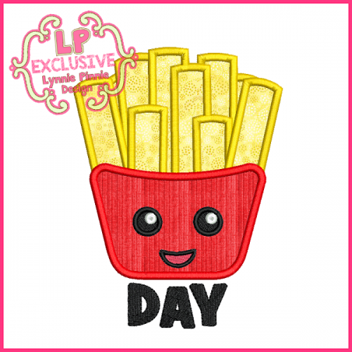 Fry Day Applique Embroidery Design 4x4 5x7 6x10 7x11