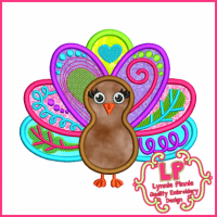 Funky Turkey Applique 4x4 5x7 6x10 SVG