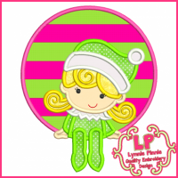 Girl Elf Circle Frame 4x4 5x7 6x10 7x11 SVG