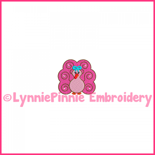 Swirly Girly TURKEY Mini Filled Embroidery Design 4x4