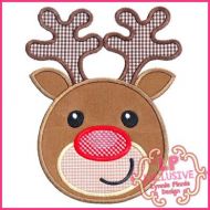 Happy Reindeer Applique 4x4 5x7 6x10 7x11 SVG