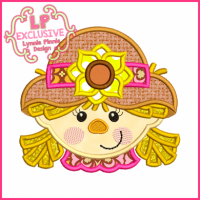 Happy Scarecrow Girl Applique 4x4 5x7 6x10 7x11 SVG