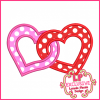 Linked Hearts Applique 4x4 5x7 6x10