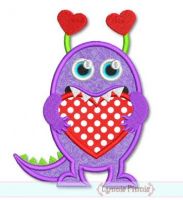 Heart Monster Applique 4x4 5x7 6x10 SVG