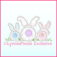 Big Bottom Bunnies Applique  Machine Embroidery Design File 4x4 5x7 6x10