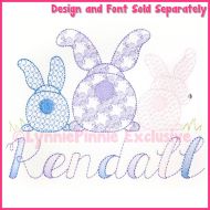 Big Bottom Bunnies Sketch Pattern Fill Machine Embroidery Design File 4x4 5x7 6x10 