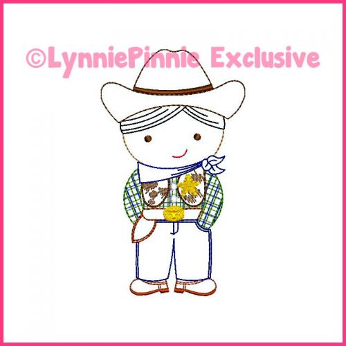 ColorWork Cutie Cowboy Sheriff Machine Embroidery Design File 4x4 5x7 6x10