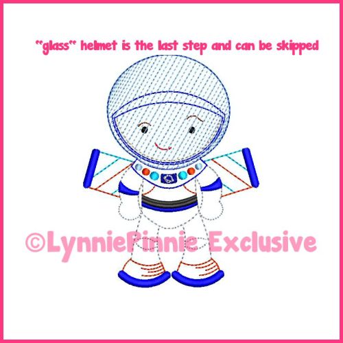 ColorWork Cutie Space Explorer Boy Machine Embroidery Design File 4x4 5x7 6x10