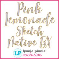 Pink Lemonade Sketch Fill (optional mylar) Machine Embroidery Font – 7 Sizes + Scalable Native BX File