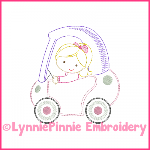 ColorWork Coupe Girl 1 Machine Embroidery Design File 4x4 5x7 6x10