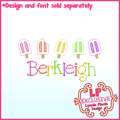 Mini Sketch Fill Popsicle Row Machine Embroidery Design File 4x4 5x7 6x10