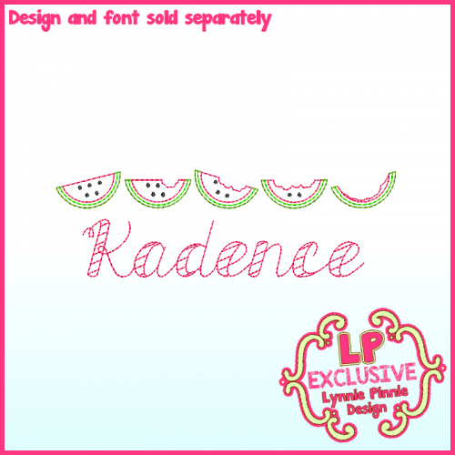 Sketch Watermelon Row Machine Embroidery Design File 4x4 5x7 6x10